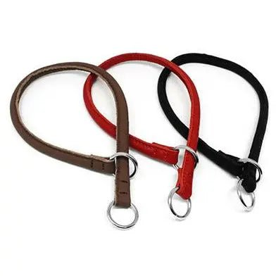 Dogline Soft Leather Round Slip (Choke) Collar - PremiumPetsPlus