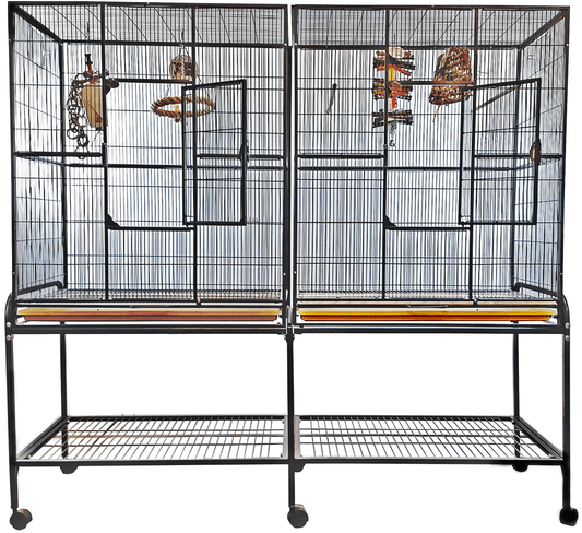 Double Flight Cage with Divider 64"x21"
