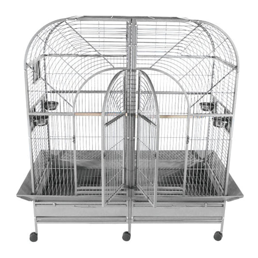 Double Macaw Cage in Stainless Steel 64"x32"