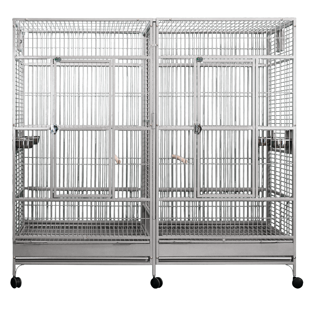 Double Macaw Cage with Divider  80"x40"
