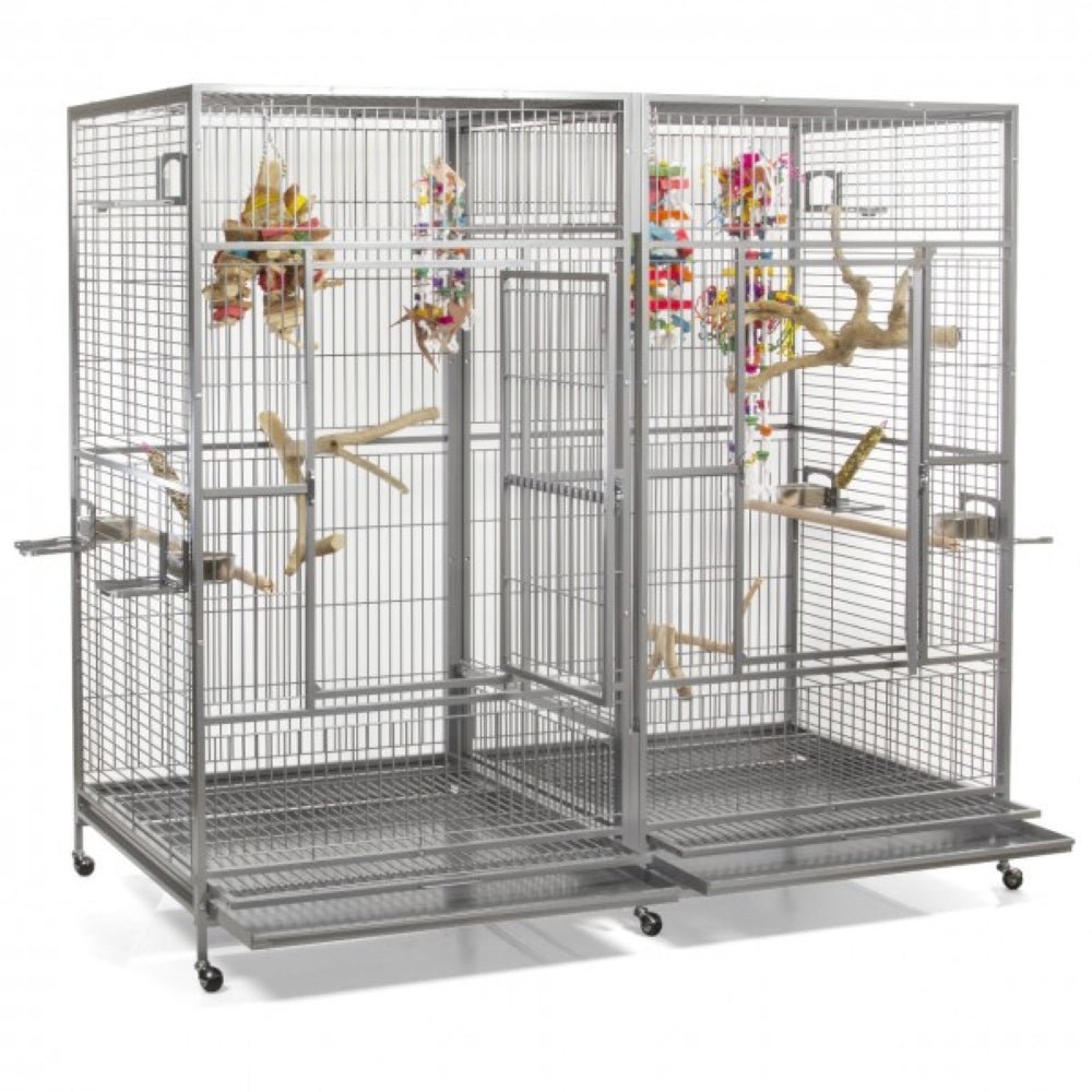 Double Macaw Cage with Divider  80"x40"