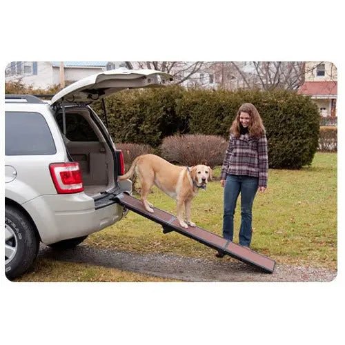 Portable Full Length Tri-Fold Pet Ramp - Chocolate / Black - PremiumPetsPlus