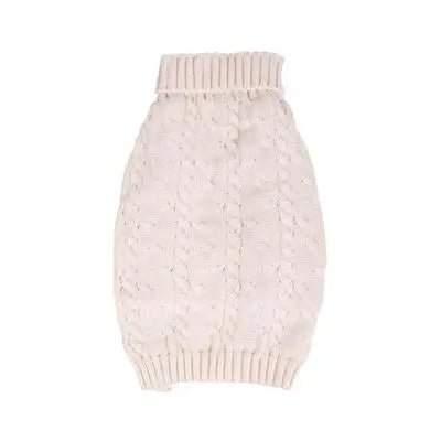 Shinola Pet Cable Knit Sweater in Ivory - PremiumPetsPlus