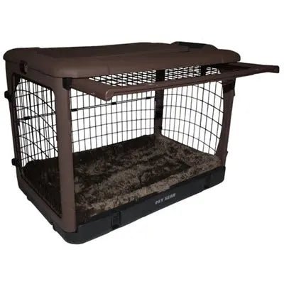 The Other Door Steel Crate With Pad - Chocolate - PremiumPetsPlus