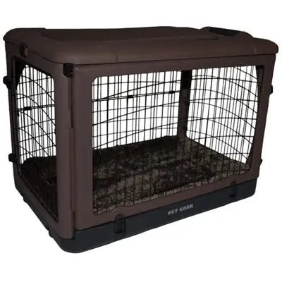 The Other Door Steel Crate With Pad - Chocolate - PremiumPetsPlus