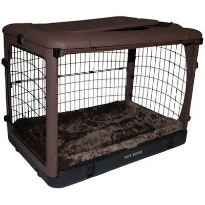 The Other Door Steel Crate With Pad - Chocolate - PremiumPetsPlus