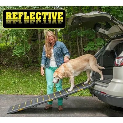 Tri-Fold Extra Wide Reflective Ramp - 200 lbs Capacity - PremiumPetsPlus