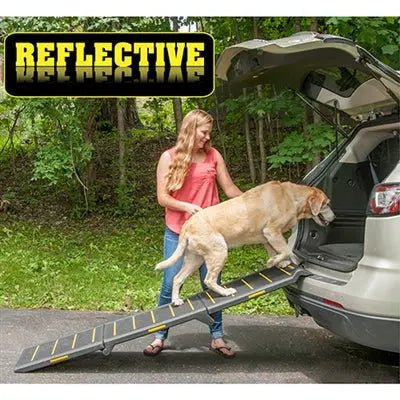 Tri-Fold Extra Wide Reflective Ramp - 200 lbs Capacity - PremiumPetsPlus