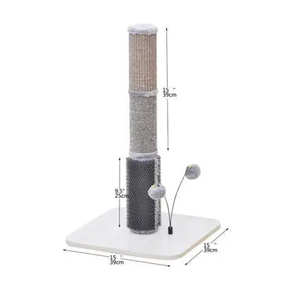 Cat Scratching Post with Rubber Massager Sizing Chart